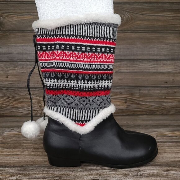 Monroe and Main Man Made Materials Black Winter Boots (NWOB) Womens Size 8W - Picture 1 of 8